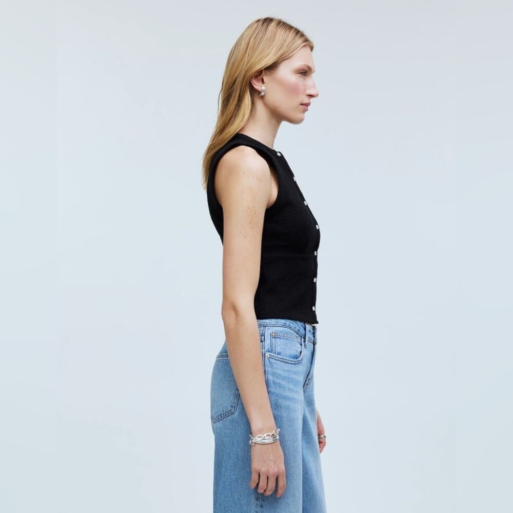 Madewell Knit Terry Vest Split Crew Neck - Picture 2 of 9